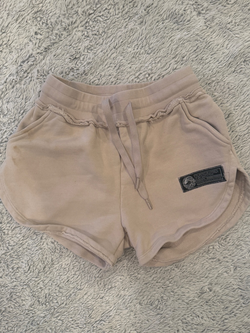 Alphalete Women's Athletic Shorts in Light Beige